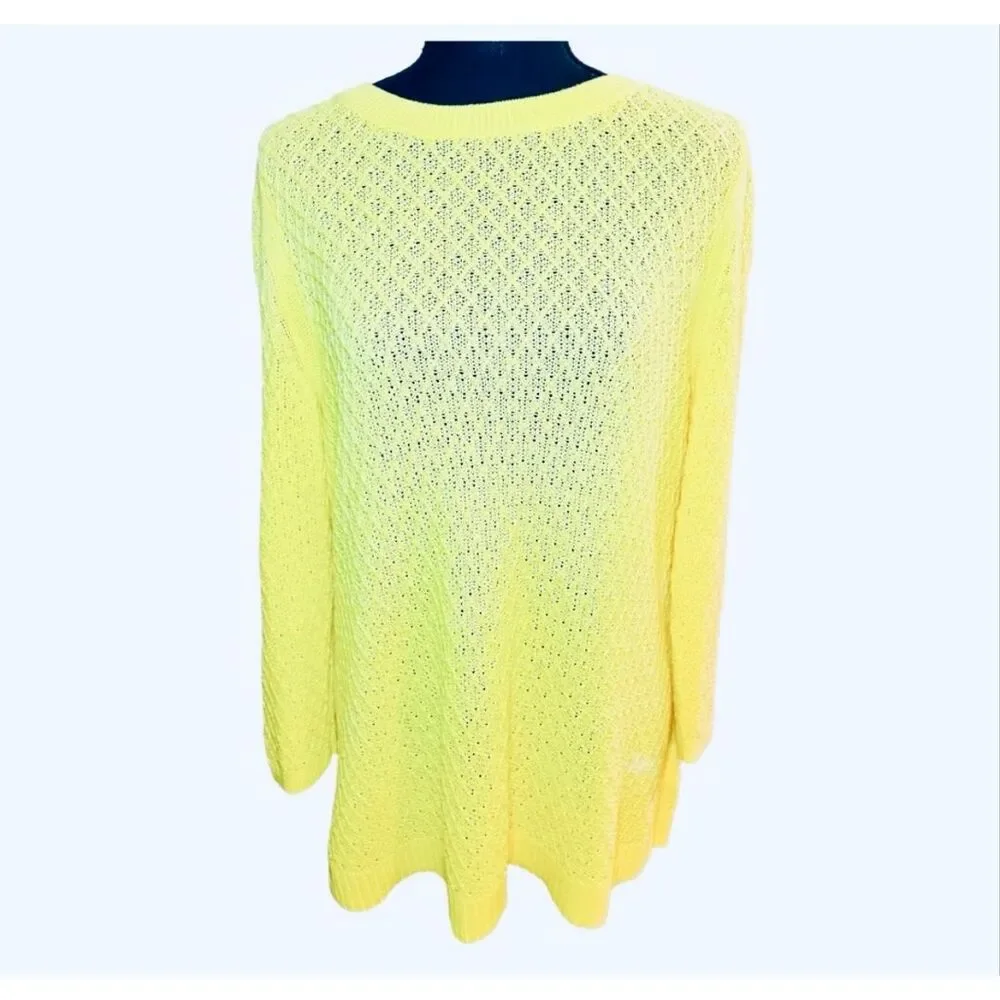Talbots Yellow Open-Knit Crewneck Sweater | Coastal Spring Layer